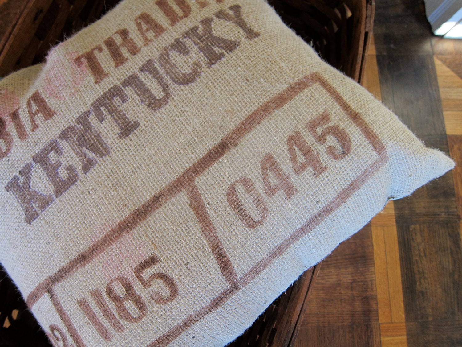 Kentucky Trader Burlap Pillow