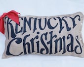 Kentucky Christmas Burlap Pillow (or your custom state)