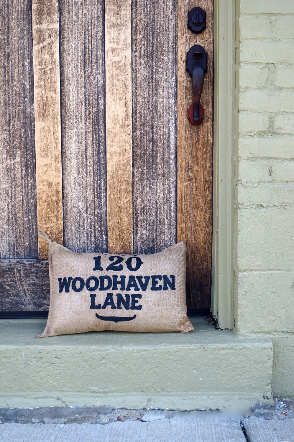 Burlap Charley Address Pillow