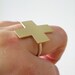Safety First - red cross sterling silver and brass jewelry ring