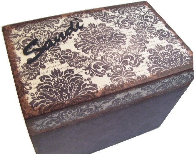 Recipe Box  Holds 4x6  Cards  MADE To ORDER  Decoupaged   This Box Is LARGE and Crafted by Hand
