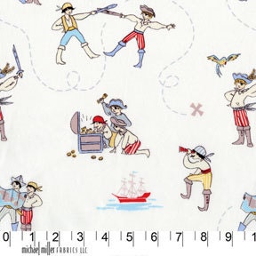 Out to Sea A Pirates Life Pirate Play by Sarah Jane, Michael Miller Fabrics, 16 inches