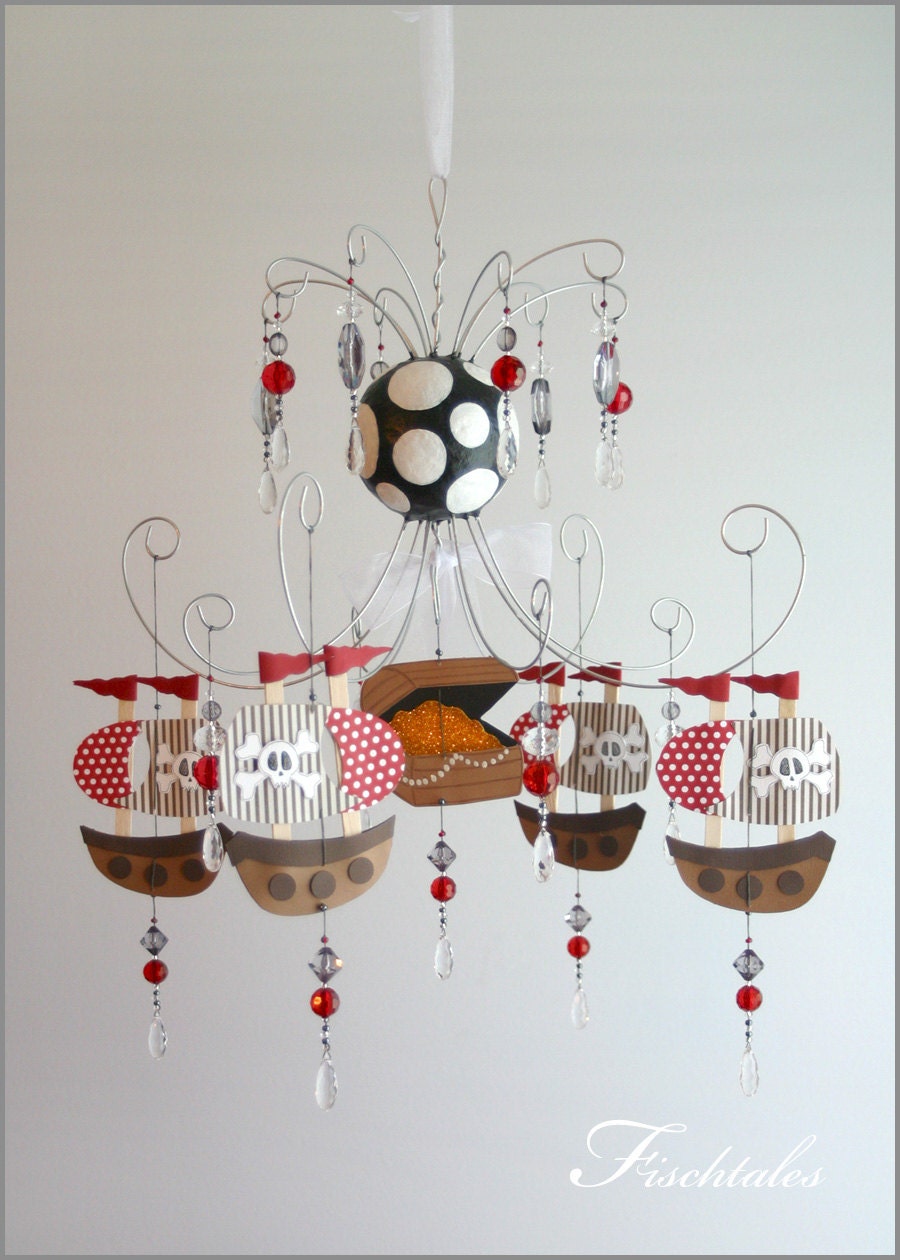 Pirate Ship Chandelier Mobile- baby Mobile- Nursery Mobile- boy