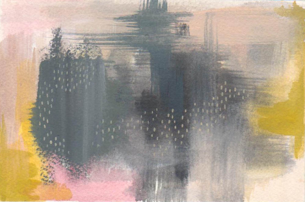 abstract painting on paper- staying