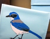 Scrub Jay Vinyl Coin Purse / Pouch / Wallet  Recycled Bird Watcher Gift