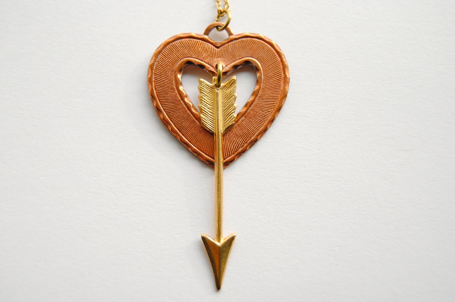 Cupid's Heart & Arrow Necklace - Handmade Jewelry - Free Shipping in the US - Summer Fashion