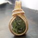 Moldavite necklace pendant - 14 Karat Gold fill wire wrap - single stone - crystal gem mineral wire wrapped - mandalarain