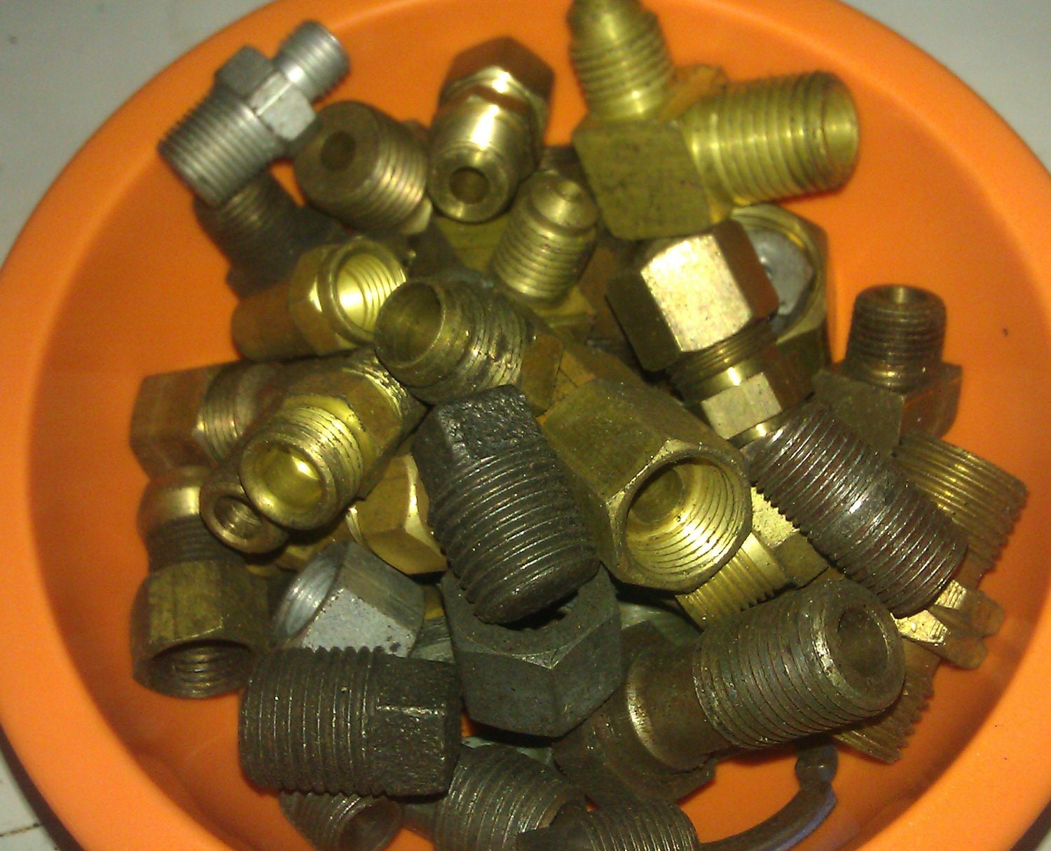Steampunk Junk Brass Metal Hydraulic Fittings for Assemblage circa 1950s