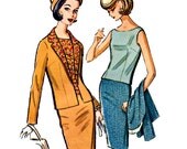 Vintage 60s Misses Suit and Blouse Pattern- Stewardess Style- Size 14 Bust 34 Mccall's 7172