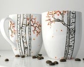 Autumn Aspen Forest--2 Large Personalized Mugs