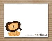 Circus Lion Note Cards / Notecards / Personalized (set of 8)