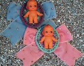 Velvet Kewpie Hair Bow Clip Accessory by Cutie Dynamite Lolita Party Pinup Alice Kawaii Cute