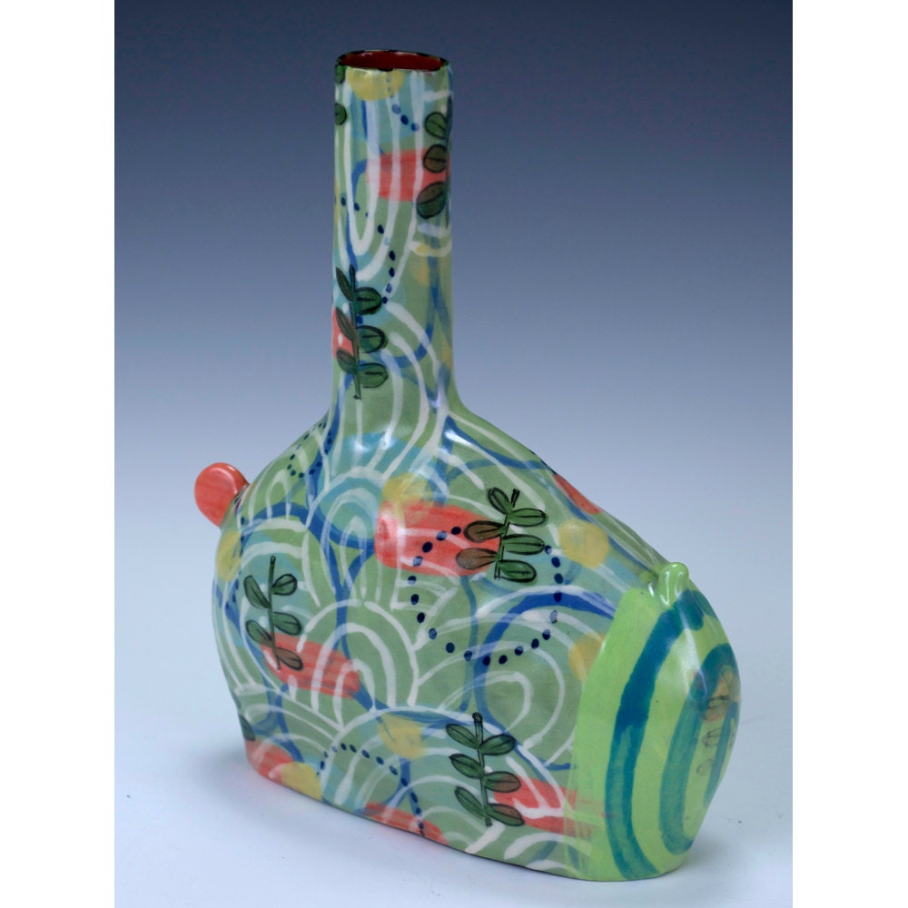Kidney Bottle With Foliage.