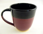 Large Ceramic Mug Red and Black, Discounted