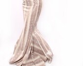 Snake Charmer Mermaid Skirt curvy long shapely style. Belly Dance flare, Shiney Cream Brown
