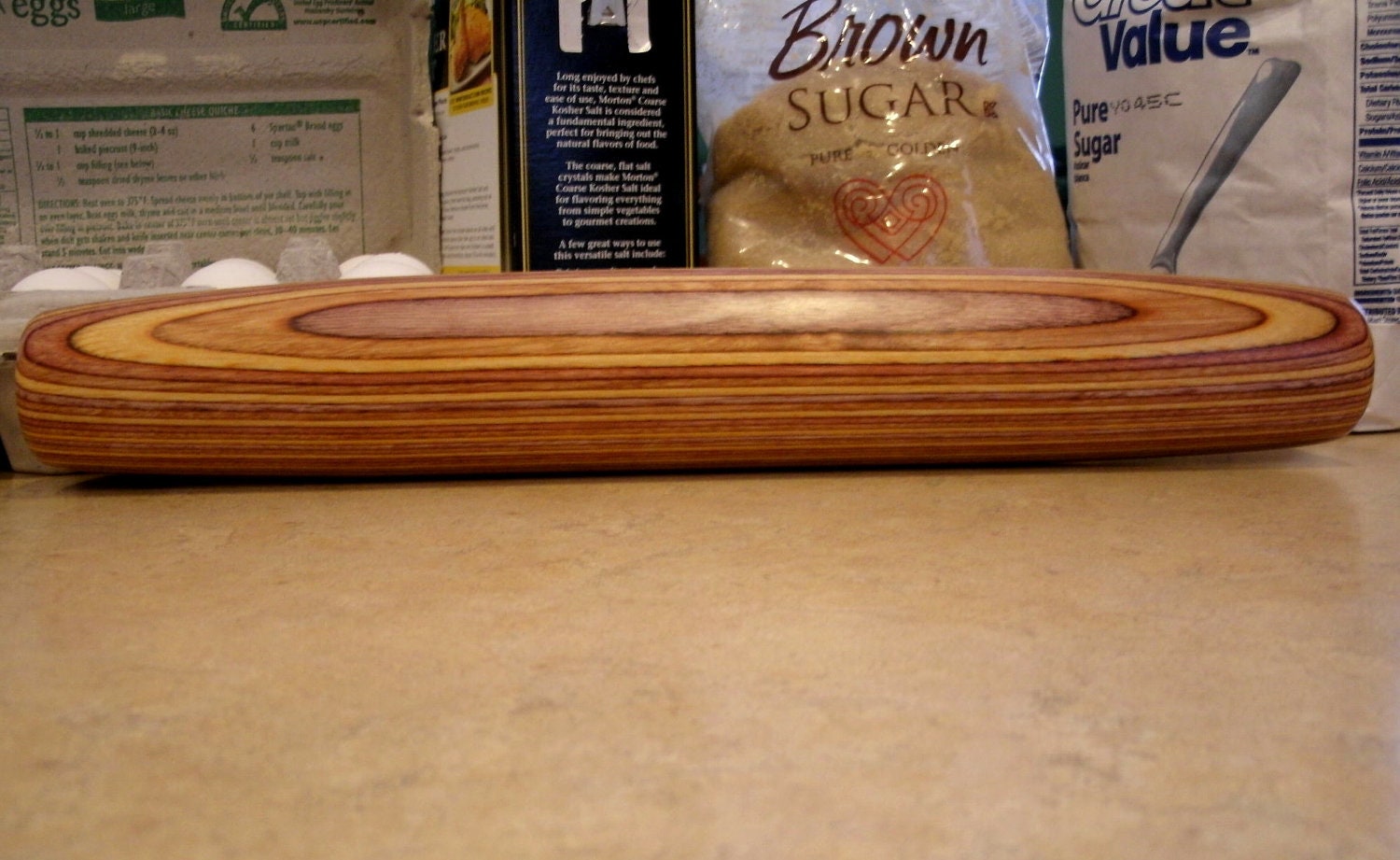 Handcrafted Laminated Wood French Pastry Rolling Pin