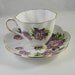 Vintage tea cup, Salisbury c1927 Eventide Puple Floral Cup and saucer, English