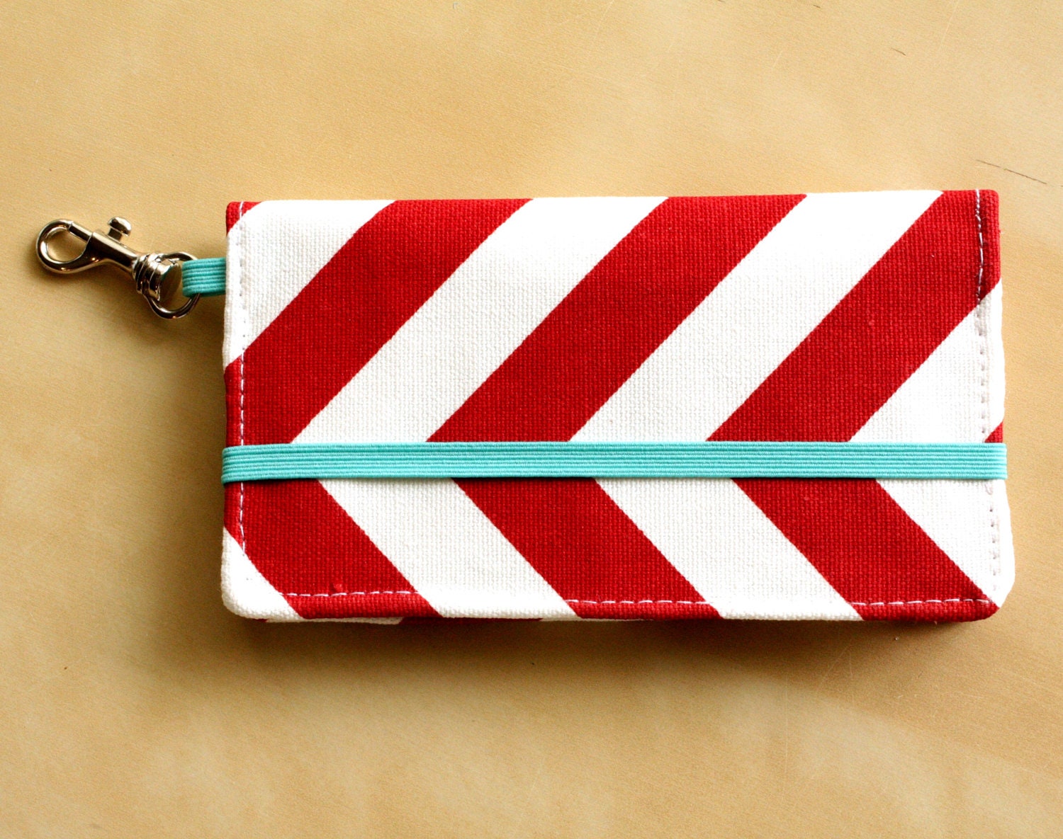 iPhone Cell Phone Wallet - Red Chevron Print - Custom Cell Phone Case - Smart Phone Wallet