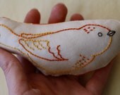 Bird Rattle in Bright Orange - Soft Baby Toy