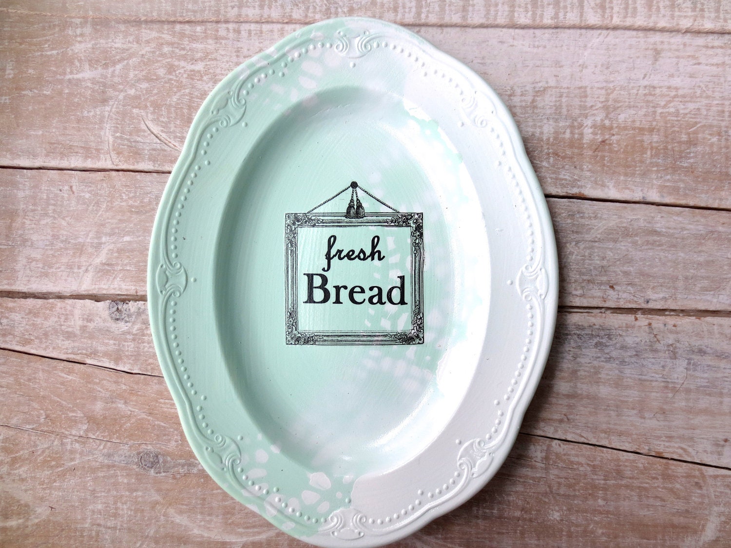 Bakery Sign // Fresh Bread Sign // Modern Farmhouse Kitchen // Shabby Beach Cottage Kitchen // MINT GREEN // Vintage Kitchen