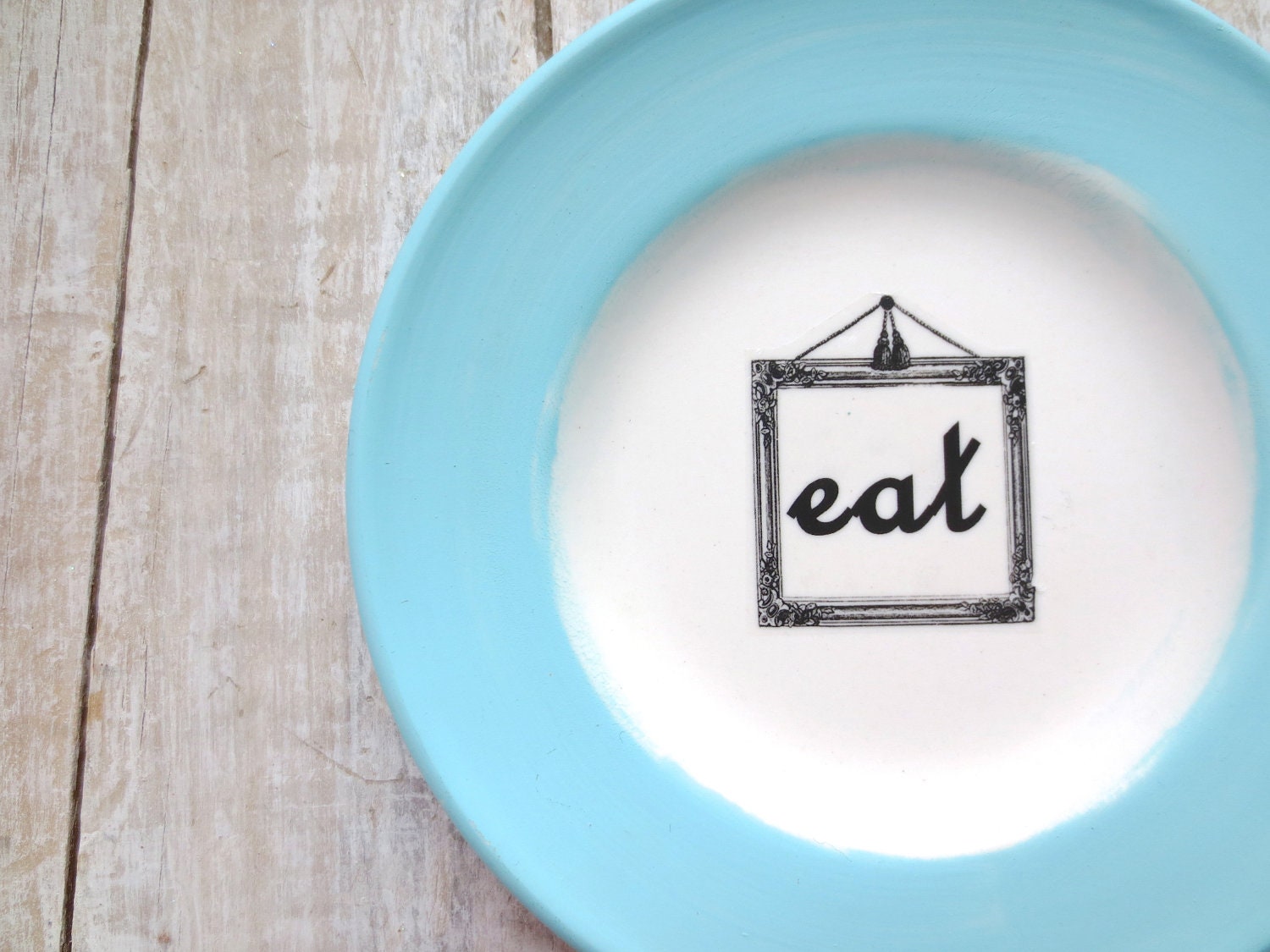 Country Kitchen // Eat SIgn // Beach Cottage Kitchen // Eat Decor // Robin Egg Blue // Vintage Kitchen Wall Decor