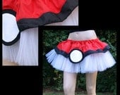 Pokemon PokeBall Red White Costume TuTu All Sizes MTCoffinz