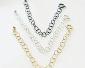 Necklace Extender, 5 inch, sterling silver, 14k gold fillded, oxidized silver, extra long chain