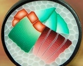HALF PRICE SALE Maki Sushi Roll Polymer Clay Cane with Translucent Background