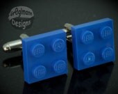 Royal Blue Tile Cufflinks :) made with LEGO bricks