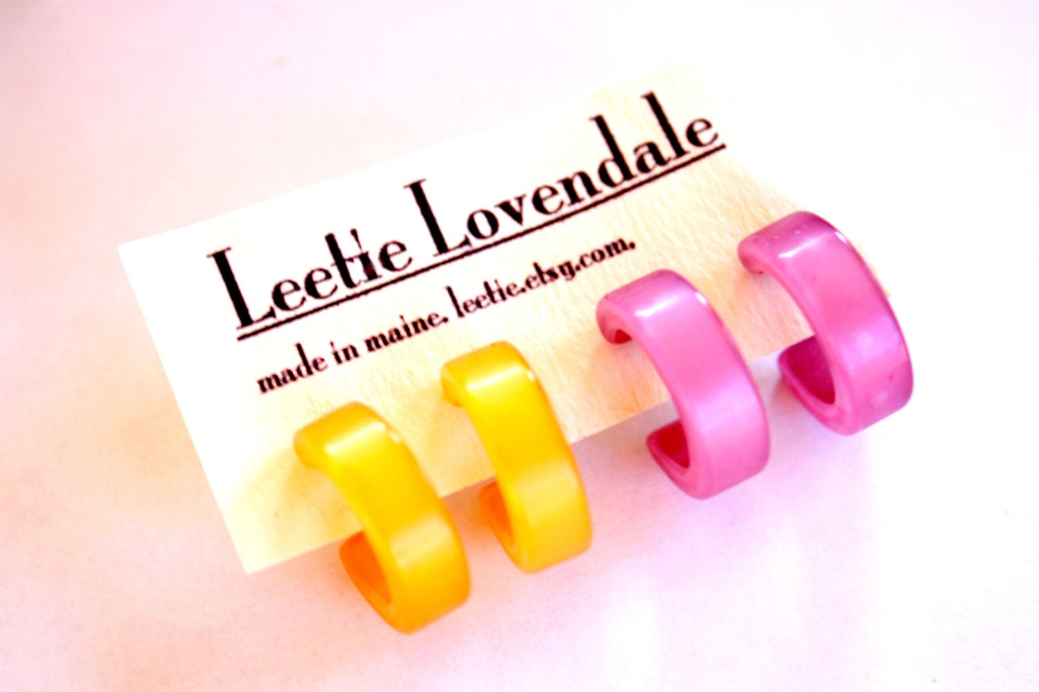 Moonglow Gifts - Violet and Topaz Hoop Collection - Leetie - Lucite Earrings Holiday Gift Pack