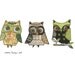 Emma, Harry & Sid - 10x8 GICLEE PRINT, owls, trio, collage, Susan Black