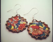 PRAIRIEGOLD Vintage Tea Tin Floral Earrings