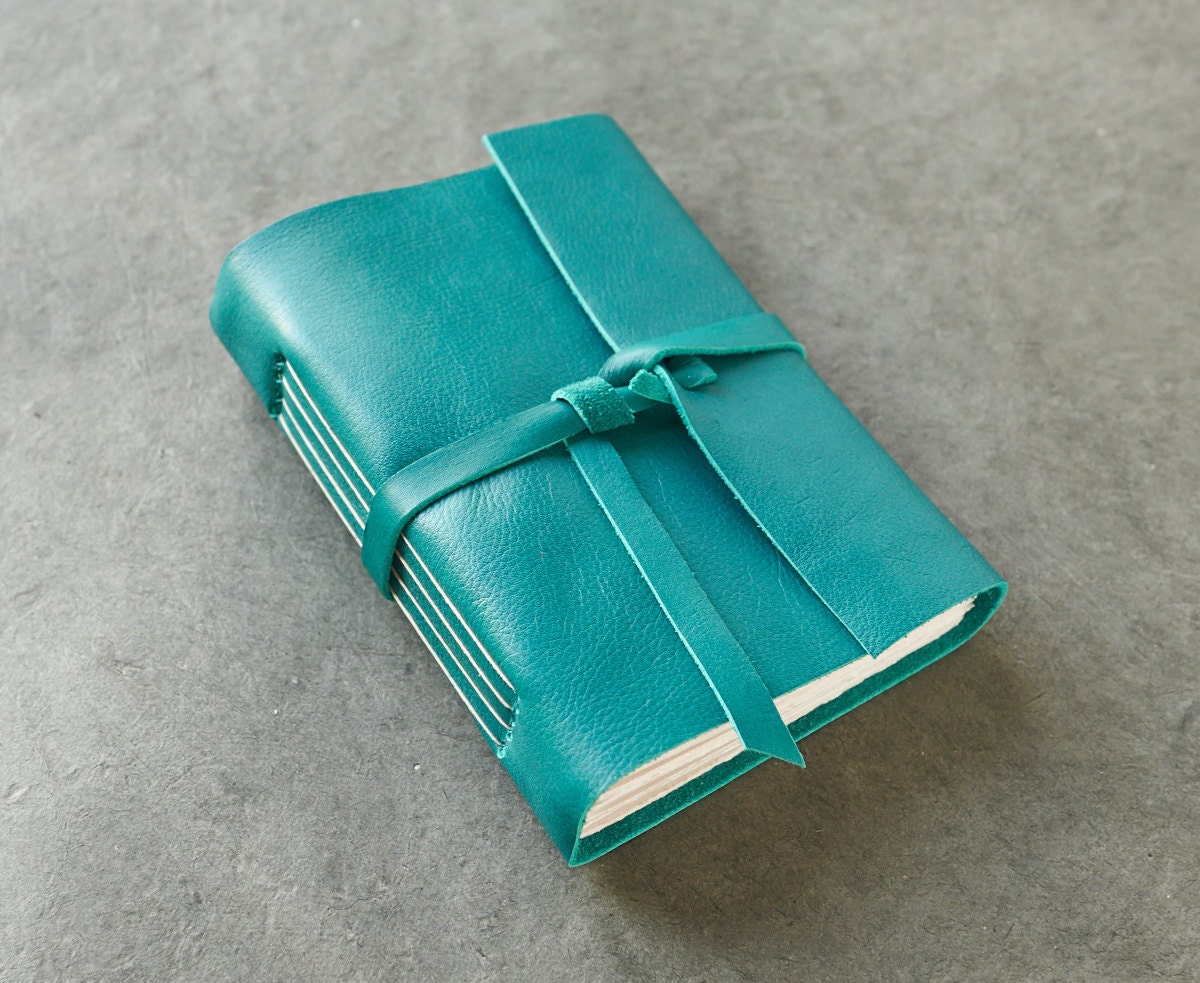 Teal Leather Journal or Sketchbook