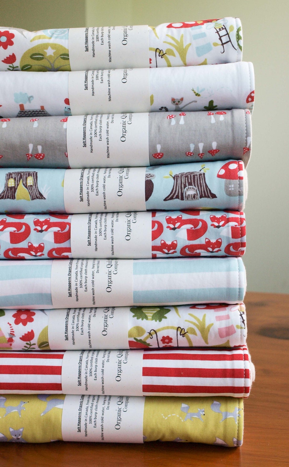 Organic Burp Cloths, FOX HAVEN Collection, Choose your Favorite Set