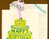 Pop Up Bearded Lady Birthday Card (Careful This May Be Considered Mature)