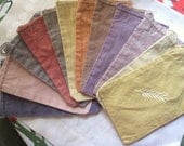 12 Autumn Shades Muslin Bags Hand Dyed Natural Assorted