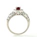14K Vintage Ruby Ring Diamond Halo Ruby Engagement Ring Custom Art Nouveau 14K White Yellow Gold Platinum Bridal Jewelry