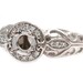 14K Vintage Diamond Halo Semi Mount Engagement Ring Custom Art Nouveau Platinum Bridal Jewelry