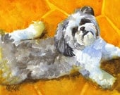 Shih Tzu Art Print of Original Watercolor Painting - 8x10