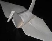 Origami Crane 17" folded from off white craft paper