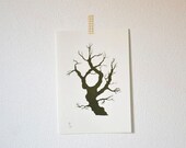 Hide-and-Seek Tree -  original art gocco screenprint