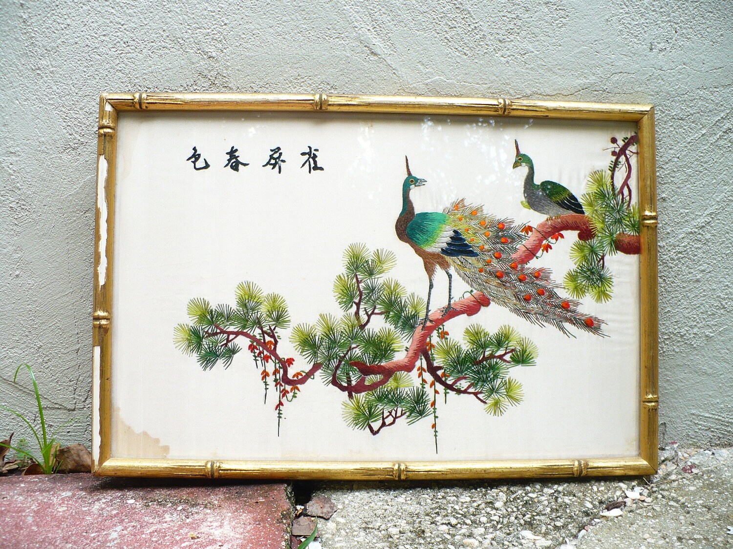 WALL ART...vintage wall hangingframed artrustic by madeforfun