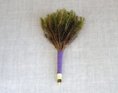 Wall decor - moss broom - woodland moss  brush in purple and  lime.
