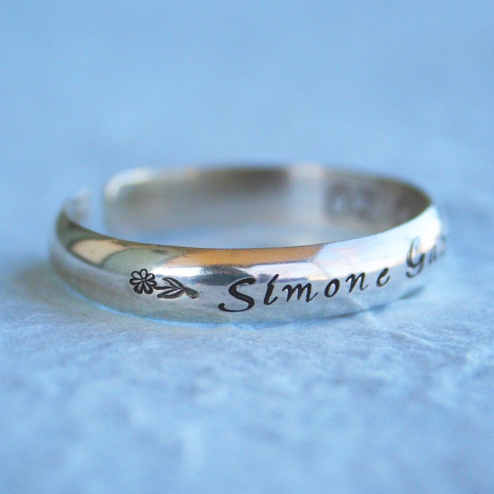 Baby Jewelry - Sterling Baby Cuff Bracelet- Handstamped