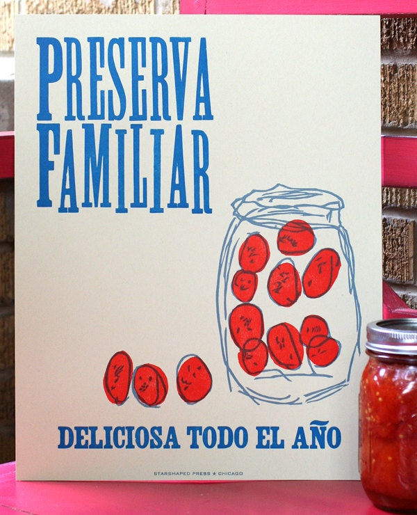 Preserva Familiar WPA-inspired letterpress print