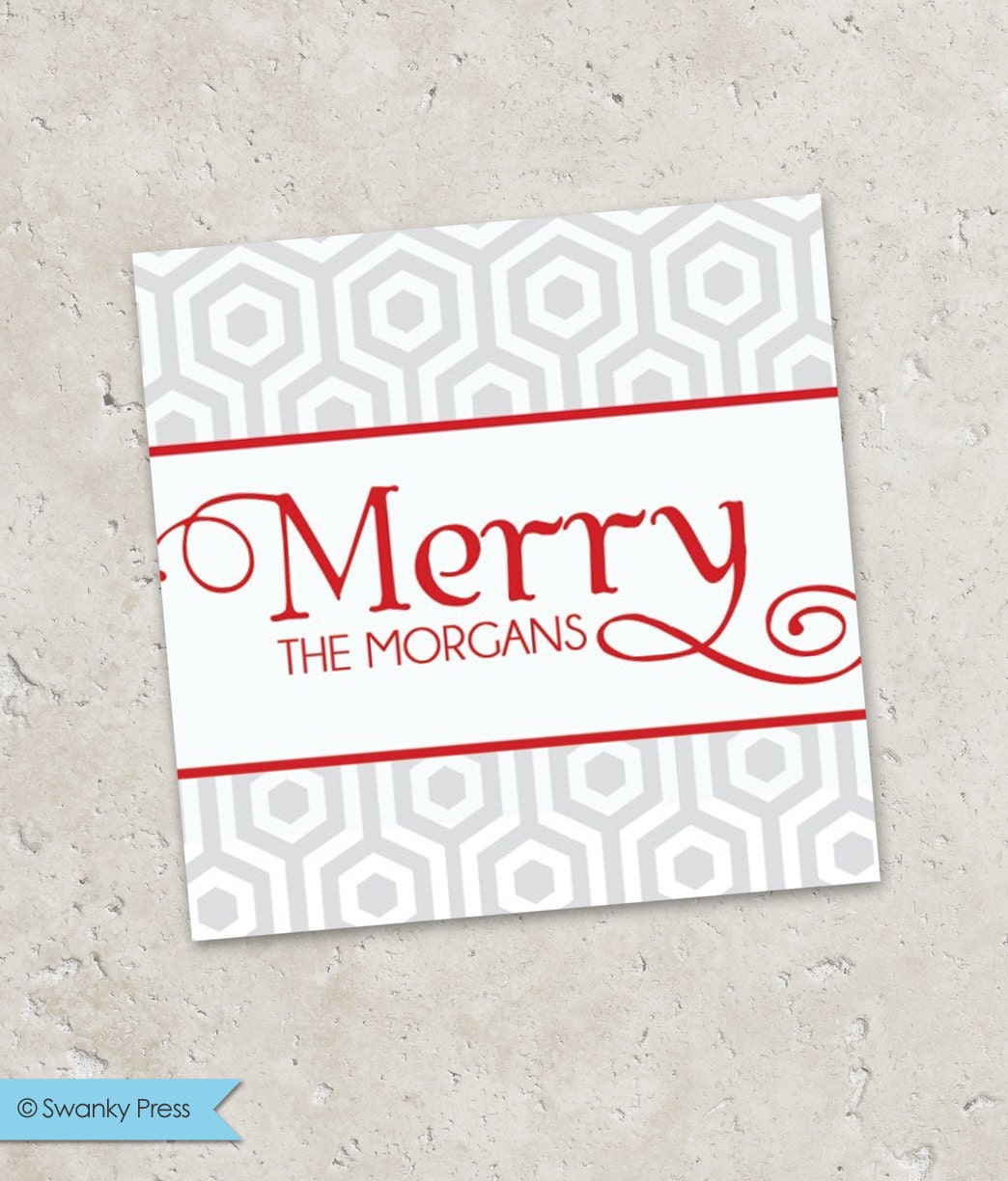 Modern Merry Gift Sticker - Christmas - or Return Address Sticker Il_570xn