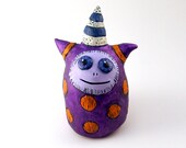 Purple Monster Sculpture Tangerine and Violet Figurine