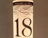 Calligraphy Flourish Luminary Centerpiece - 8.5 inch - Table Number Wedding Reception Papers - SAMPLE ONLY
