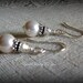 Wedding Bracelet - White Pearls and Sapphire Swarovksi Crystal Bridesmaid Bangle Bracelet