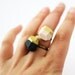 pale pink OR black gold dipped geo ring